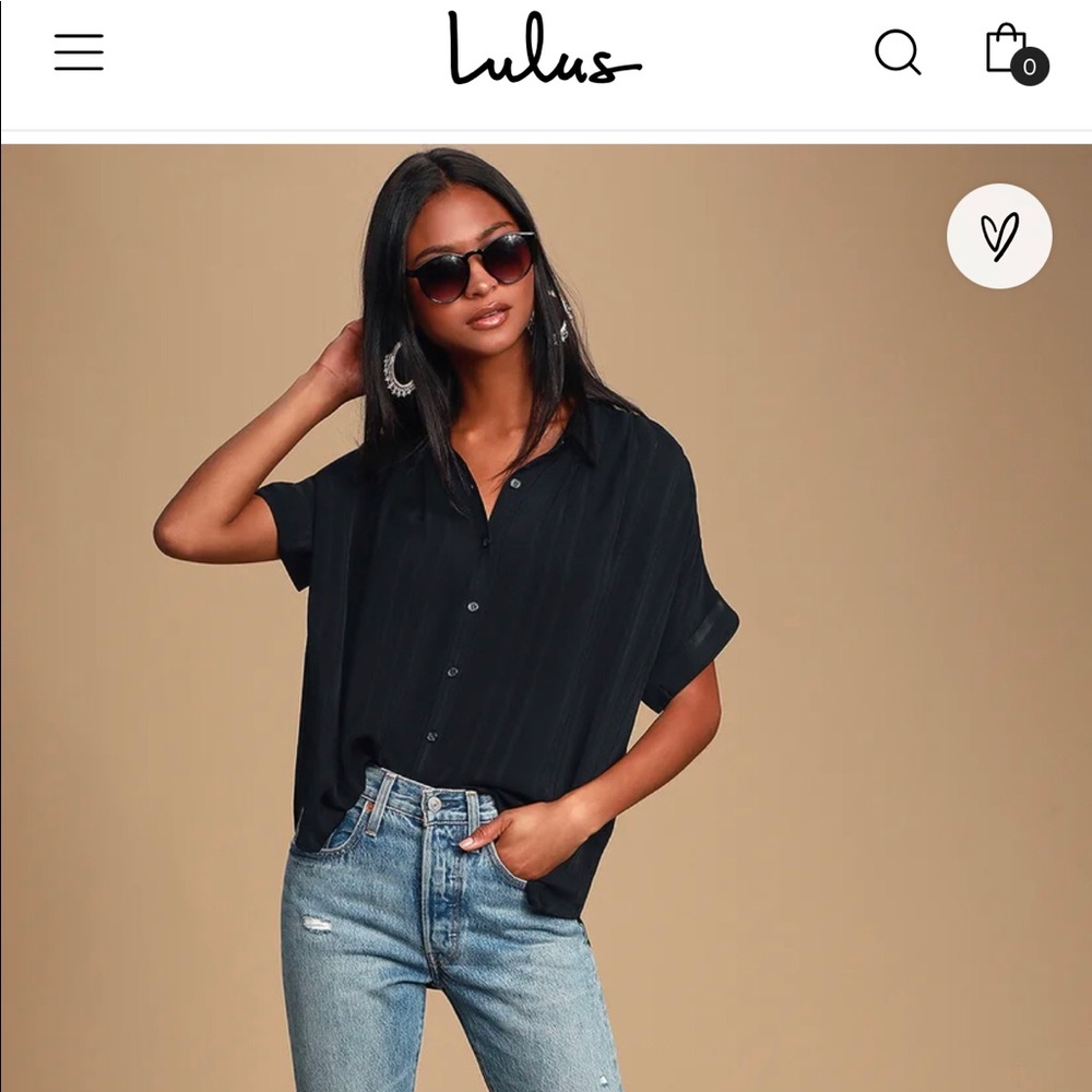 Lulu’s Everlee Black Striped Button Up Top